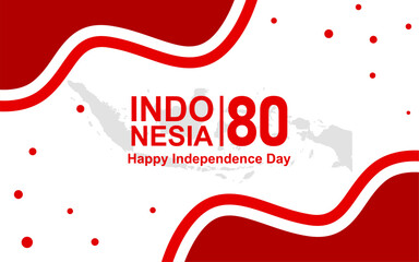 Indonesias 80th independence day graphic with a map.