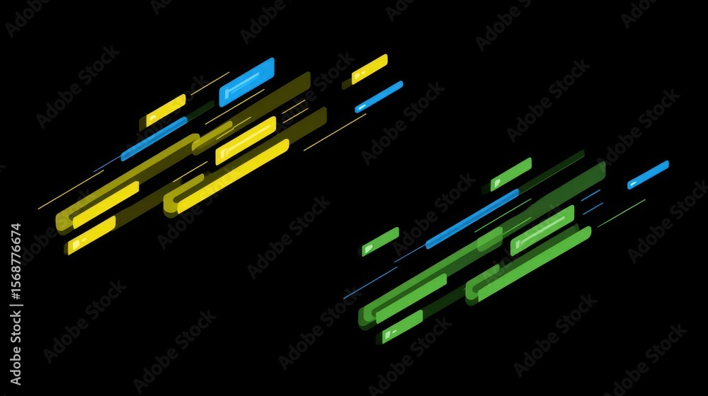 Poster abstract design with overlapping colored lines.