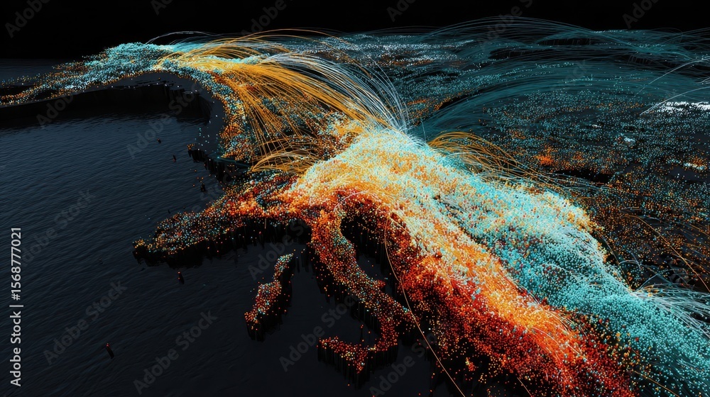 Poster data visualization of global connections.