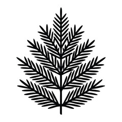 Simple Black Pine Branch Clipart Free Download