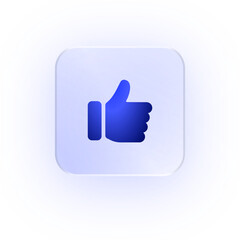 Glassmorphism Icon Thumbs Up Like Icon Like Icon Soft Shadow Glassmorphic Approval Icon Like Gesture Social Media Icon Agree Icon Thumbs Icon Support Icon Hand Icon