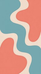Pastel blue peach cream wavy abstract background