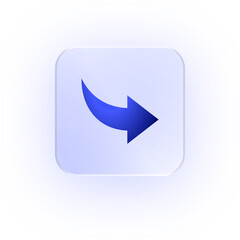 Glassmorphism Icon Curved Arrow Icon Arrow Icon Soft Shadow Glassmorphic Arrow Curve Back Icon Loop Arrow Turn Icon Direction Icon Movement Icon Refresh Arrow