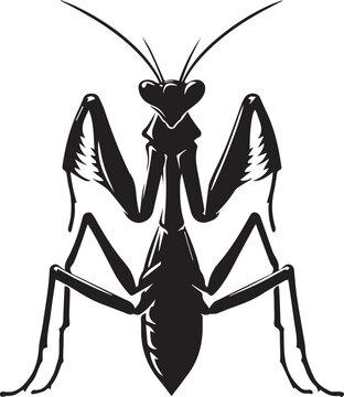 black praying mantis insect silhouette clip art preview