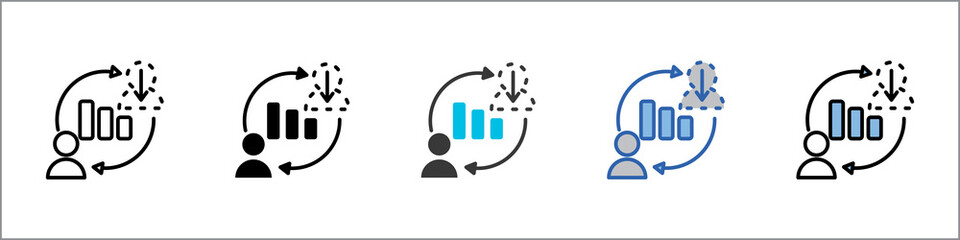Churn Rate Icon Pack Multistyle Illustration