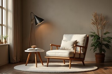 Reading Nook with Floor Lamp and Armchair