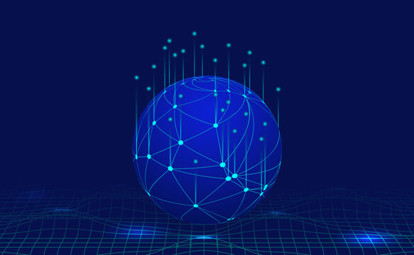 Futuristic digital globe network connection technology background