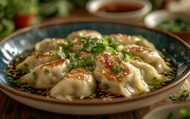 The dumpling fillings are rich and varied, accompanied by dipping sauces