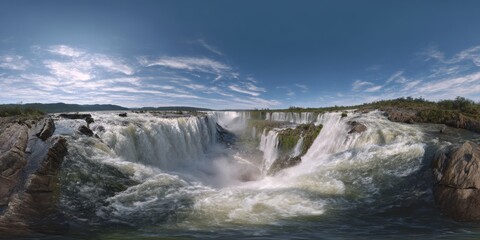 Fototapeta premium Waterfall adventure nature hdr 360 degrees hd