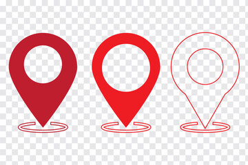 Fototapeta premium Location Pin icon set. Location icon vector. destination icon. Variety Design Map pin. Vector Illustration Isolated On a white background.