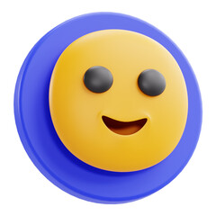 3D Render Happy Face Emoji or Smiley Icon