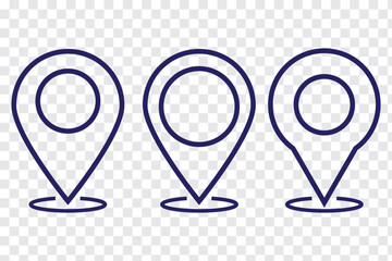 Location Pin icon set. Location icon vector. destination icon. Variety Design Map pin. Vector Illustration  Isolated On a white background.
