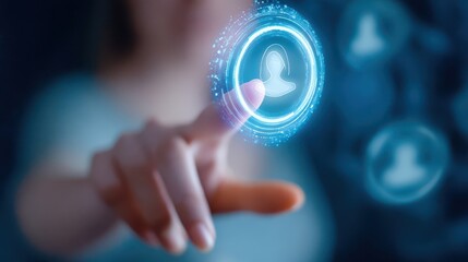 Person icon hovering over a fingertip.