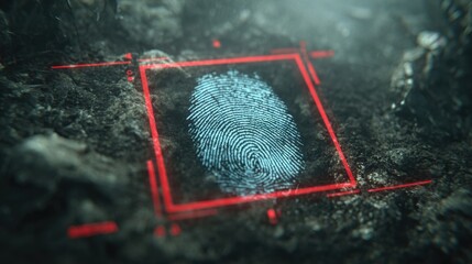 Innovative biometric id panel with vibrant fingerprint in tech environment digital art