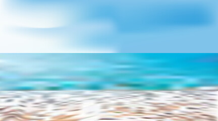 blue sea with beach and clouds. Bali vector graphics.