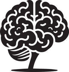 brain silhouette logo vector illustration, brain icon, vector