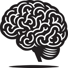 Fototapeta premium brain silhouette logo vector illustration, brain icon, vector