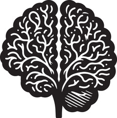 brain silhouette logo vector illustration, brain icon, vector