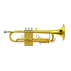 Obraz premium Golden Trumpet, Musical Instrument, Brass, Wind Instrument, Jazz, Studio Shot, High-Resolution Image