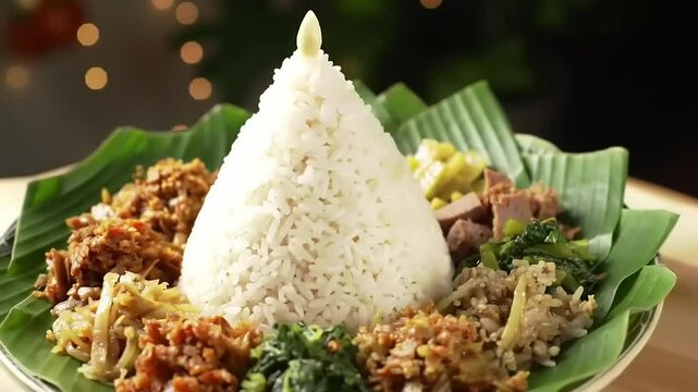 Nasi Liwet Indonesian Rice Meal.