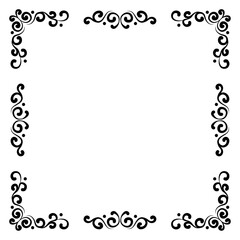 black and white frame with floral elements