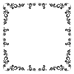 frame with floral vector ornament