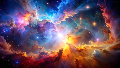 Colorful cosmic nebula