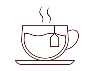 Hot tea icon. Beverages outline icon. Simple drink or beverages vector illustration in modern thin line style.