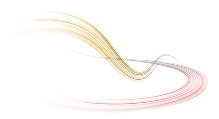 abstract swirl vector, gold and red gradient, on transparent background.
