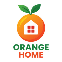 Orange Home Logo Design for Fruit Shop