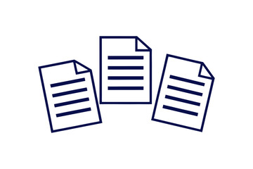 Blue folder icon with business documents vector illustration