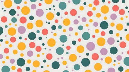 A scattered arrangement of colorful circles on a light background pattern design