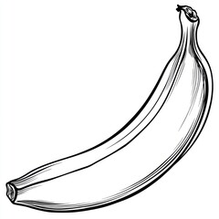 Simple black-and-white line drawing of a banana