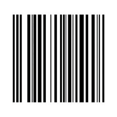 Abstract barcode pattern with vertical white lines on a black isolated on transparent background