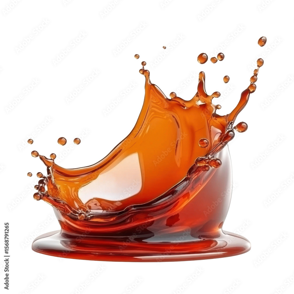 Poster vibrant liquid splash with dynamic droplets capturing motion
