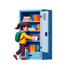 Academic Tools Neatly Organized in Locker