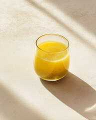 orange juice in glass. Generative AI