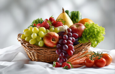 basket of fruits. Generative AI
