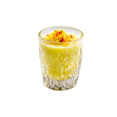 Refreshing Yellow Turmeric Drink in a Crystal Glass