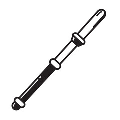 Simple illustration of a black and white cosmetic beauty brush a vintage art design