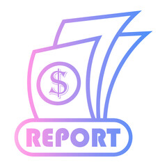 report Line Gradient Icon