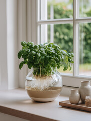 herbs in a pot. Generative AI