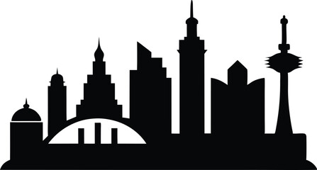 skyline, city, silhouette, vector, cityscape, building, Architecture, buildings, urban, black, tower, town, illustration, business, skyscraper, sky, night, travel, new, new york, downtown, view, chica