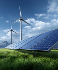 solar panels and wind turbines. Generative AI