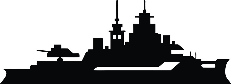 black battleship silhouette, warship, military clip art preview