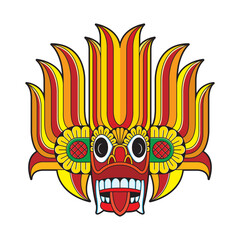 isolated sri lanka traditional devil mask vector art