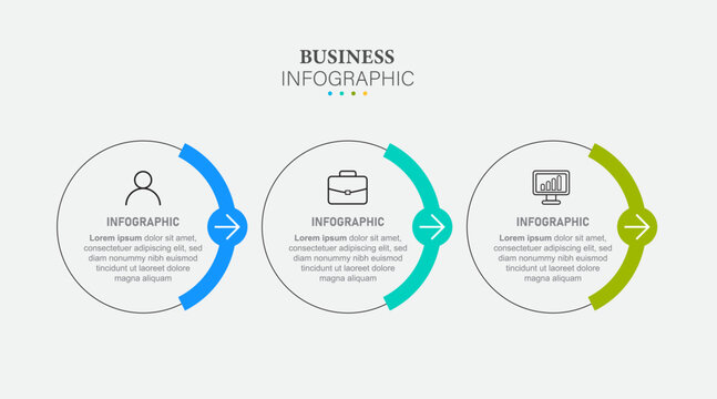 Vector Infographic design business template with icons and 3 options or steps. Can be used for process diagram, presentations, workflow layout, banner, flow chart, info graph