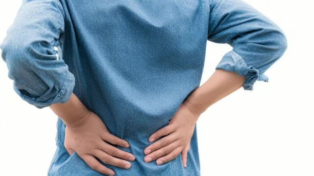 Back Pain: Depicting physical discomfort and strain. Capturing the essence of bodily distress, this image serves as a poignant visual representation of back pain.