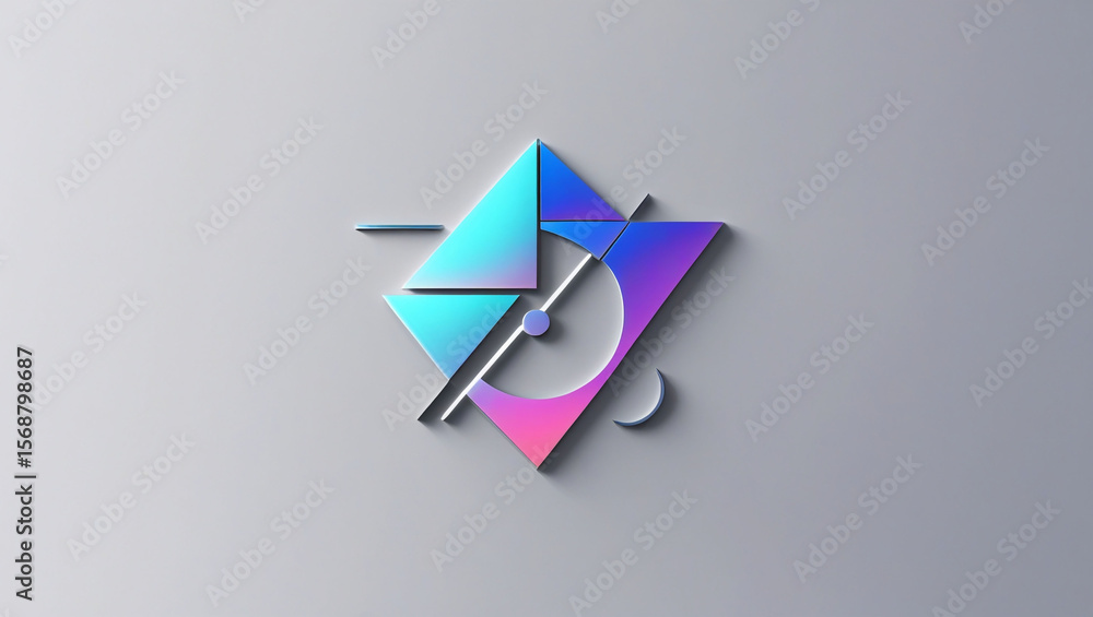 Fototapete abstract design gradient shapes geometry modern art graphic triangles circle background wallpaper pa