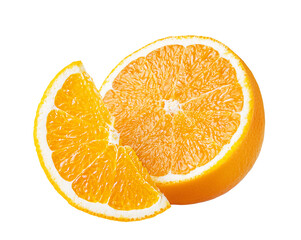 orange slices isolated on transparent background.